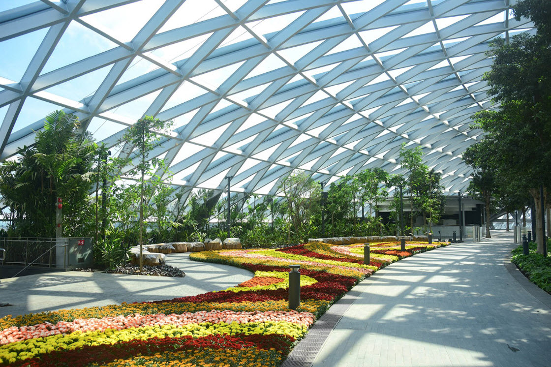 Уникальное сооружение Jewel Changi Airport в лучшем аэропорту архитектура,аэропорт,Сингапур,сооружение,технологии